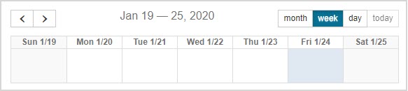 The weekly view of the System Calendar showing January 19th to January 25th, 2020.
